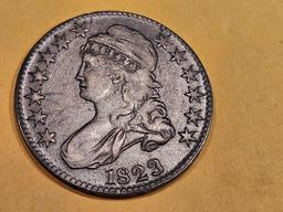 * Key Variety! 1823 Capped Bust Half Dollar in Very Fine - details