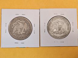 1875 and 1876 Seated Liberty Half Dollars