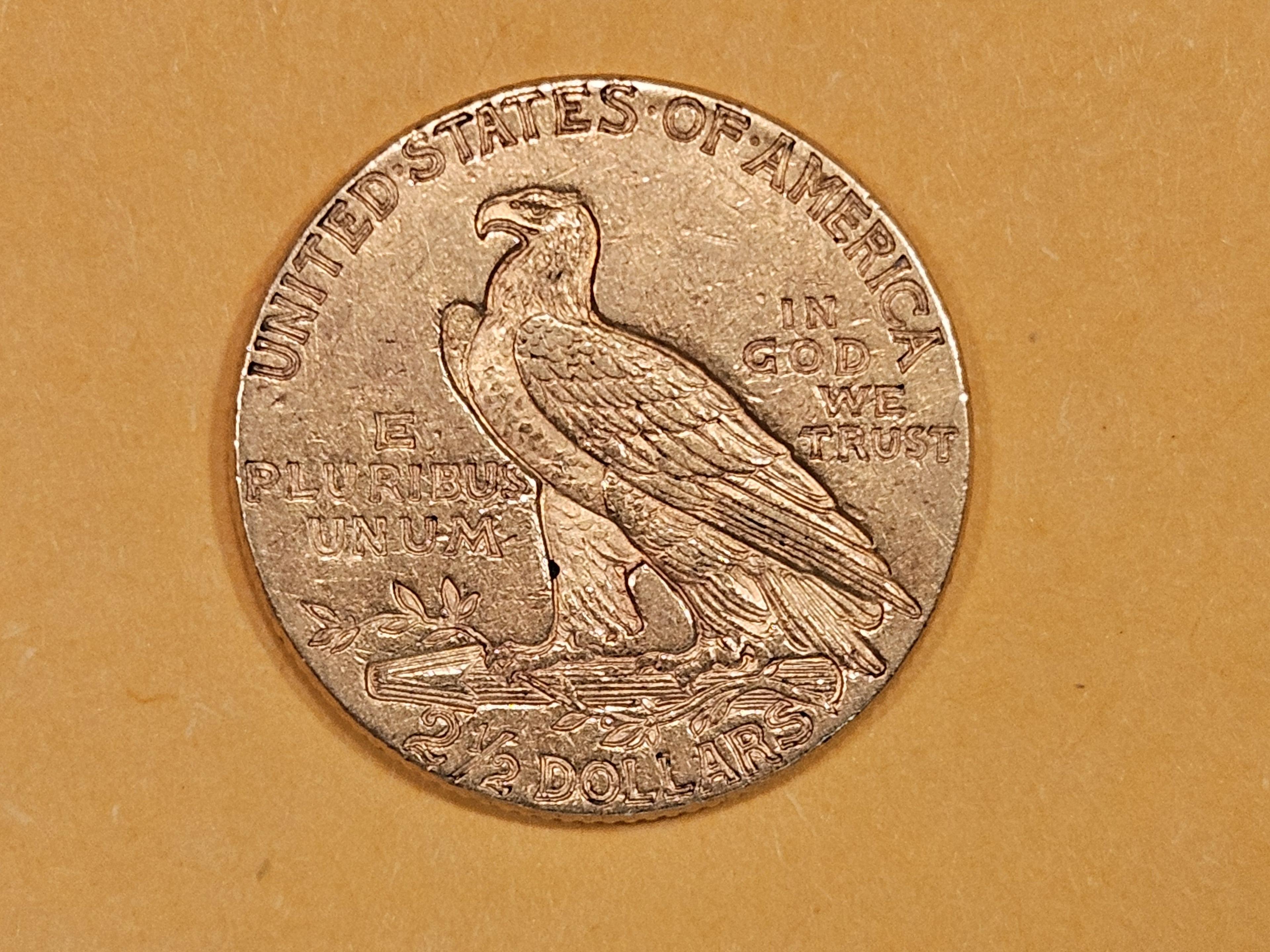 GOLD! Brilliant AU ++ 1927 Gold Indian $2.5 Dollars