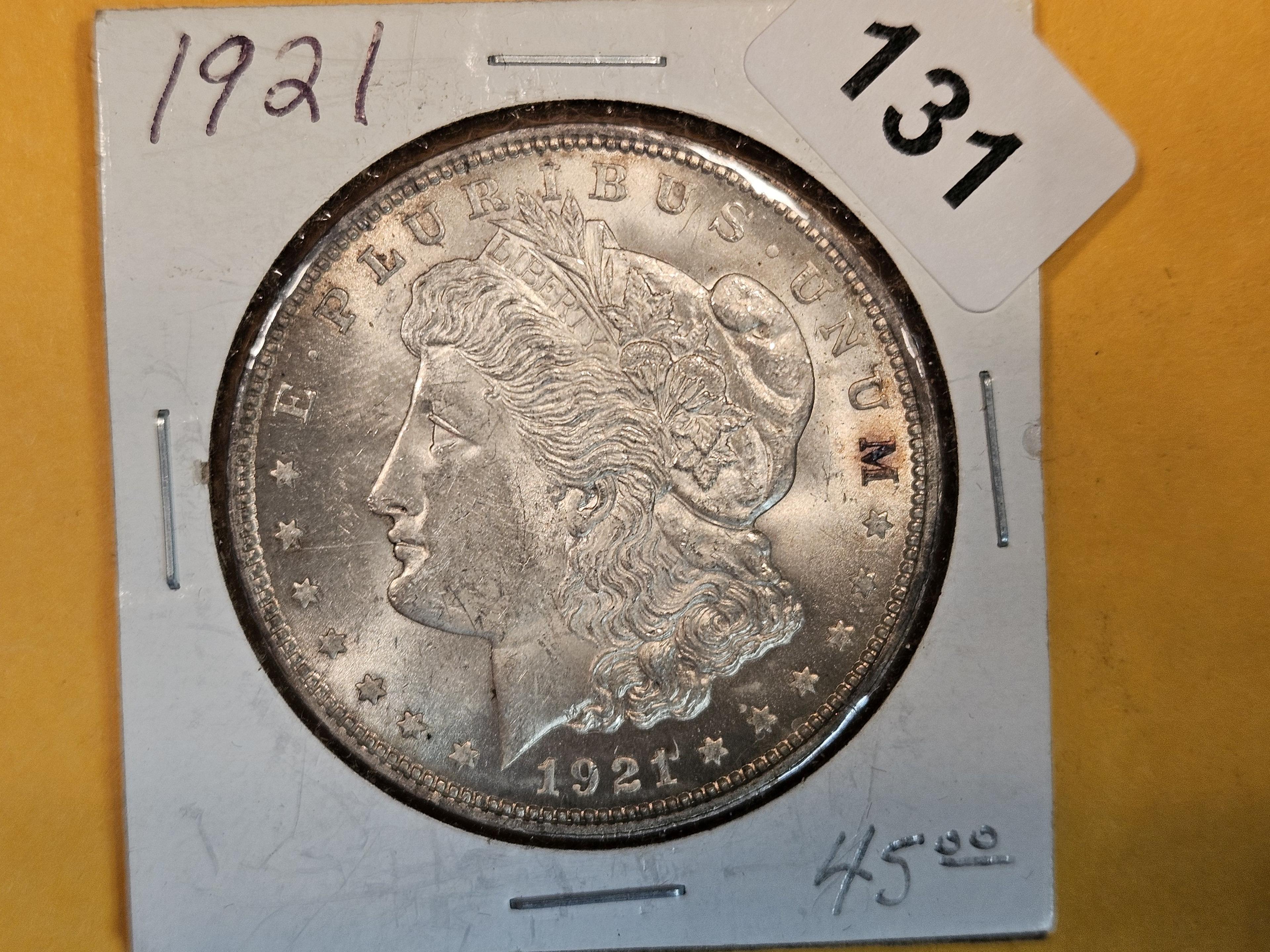 Choice Brilliant Uncirculated 1921 Morgan Dollar