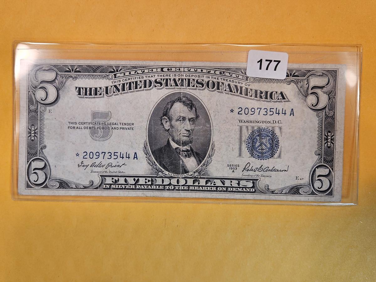 1953-A Five Dollar Silver Certificate STAR Replacement
