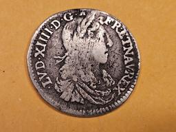 1662 France silver 1/12 ecu