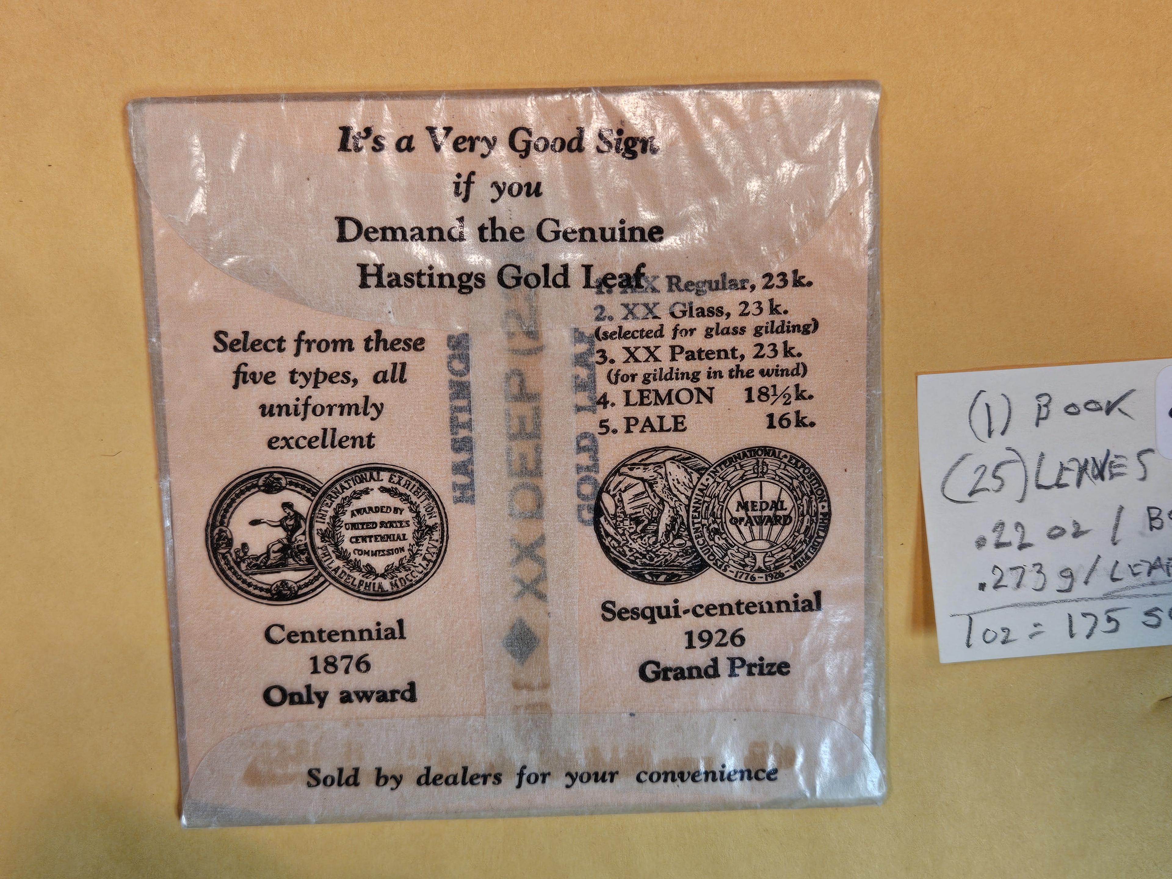 GOLD! Real, Usable, Gold Leaf from Hastings!
