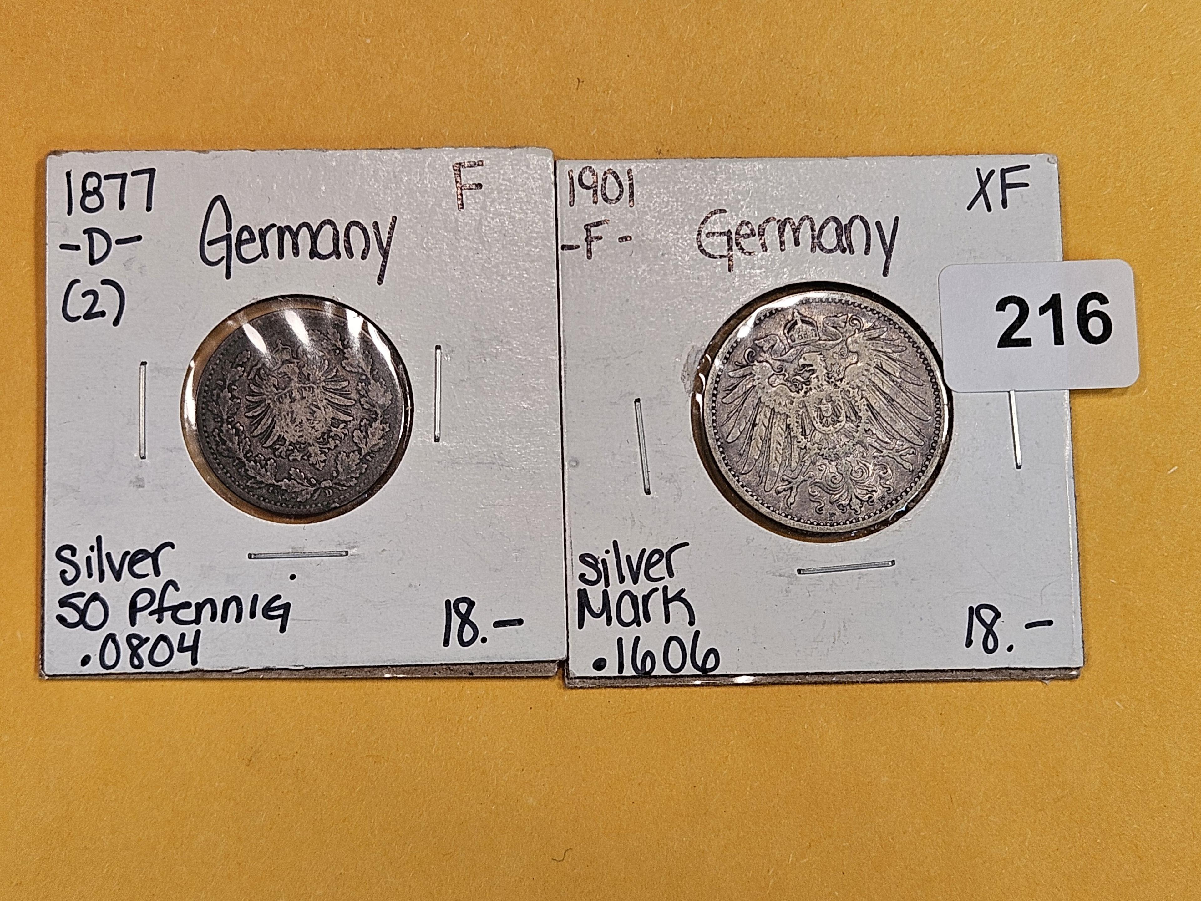 Two silver German coins