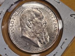 Brilliant Uncirculated 1911-D German States Bavaria silver 3 marks