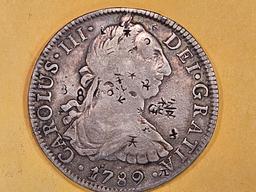 1789 Silver 8 reals COUNTERSTAMPED!