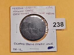 CONDER TOKEN! 1794 Norfolk-Norwich halfpenny token