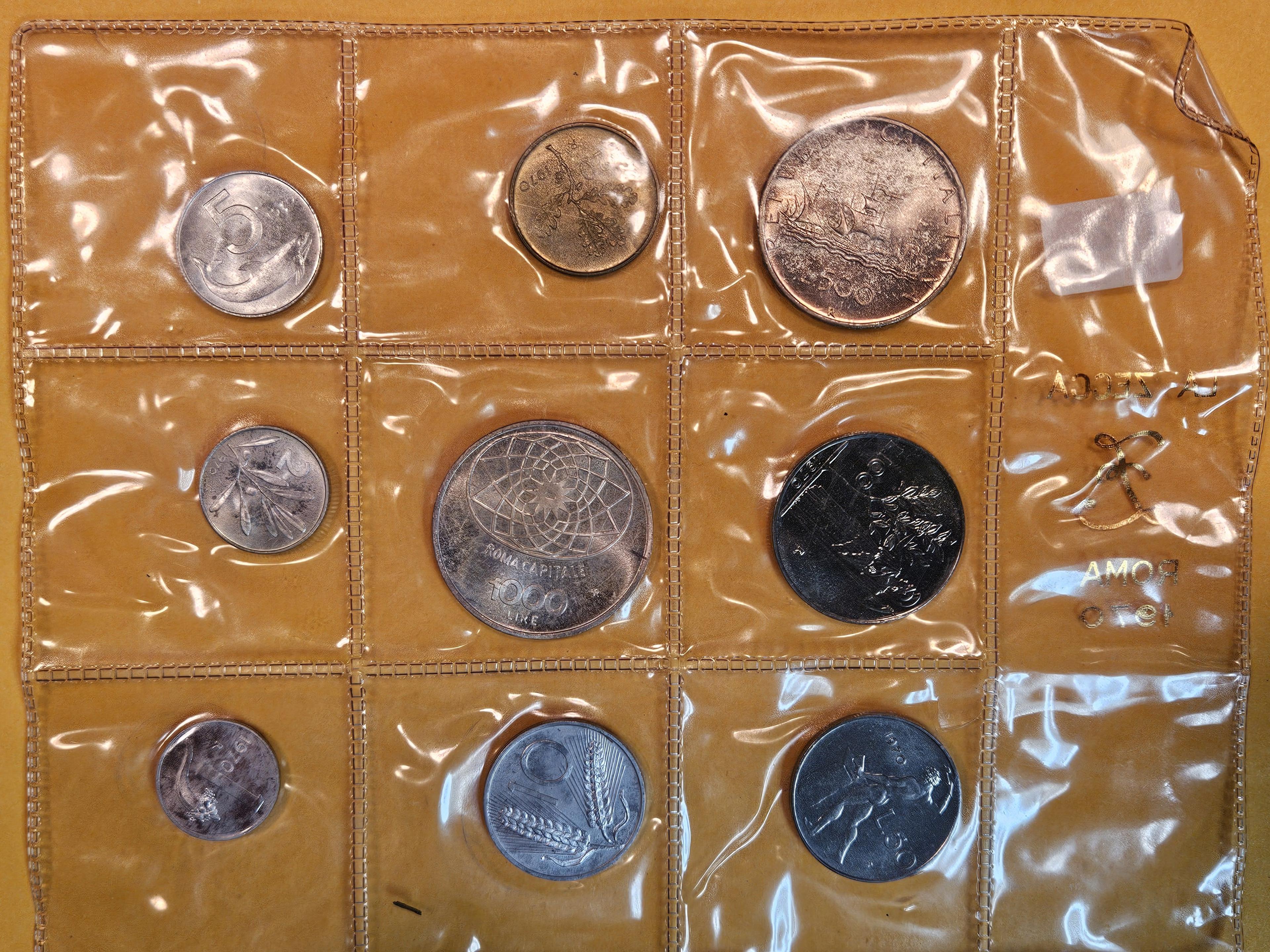 Purty, Brilliant Uncirculated 1970 Italian Coin Set