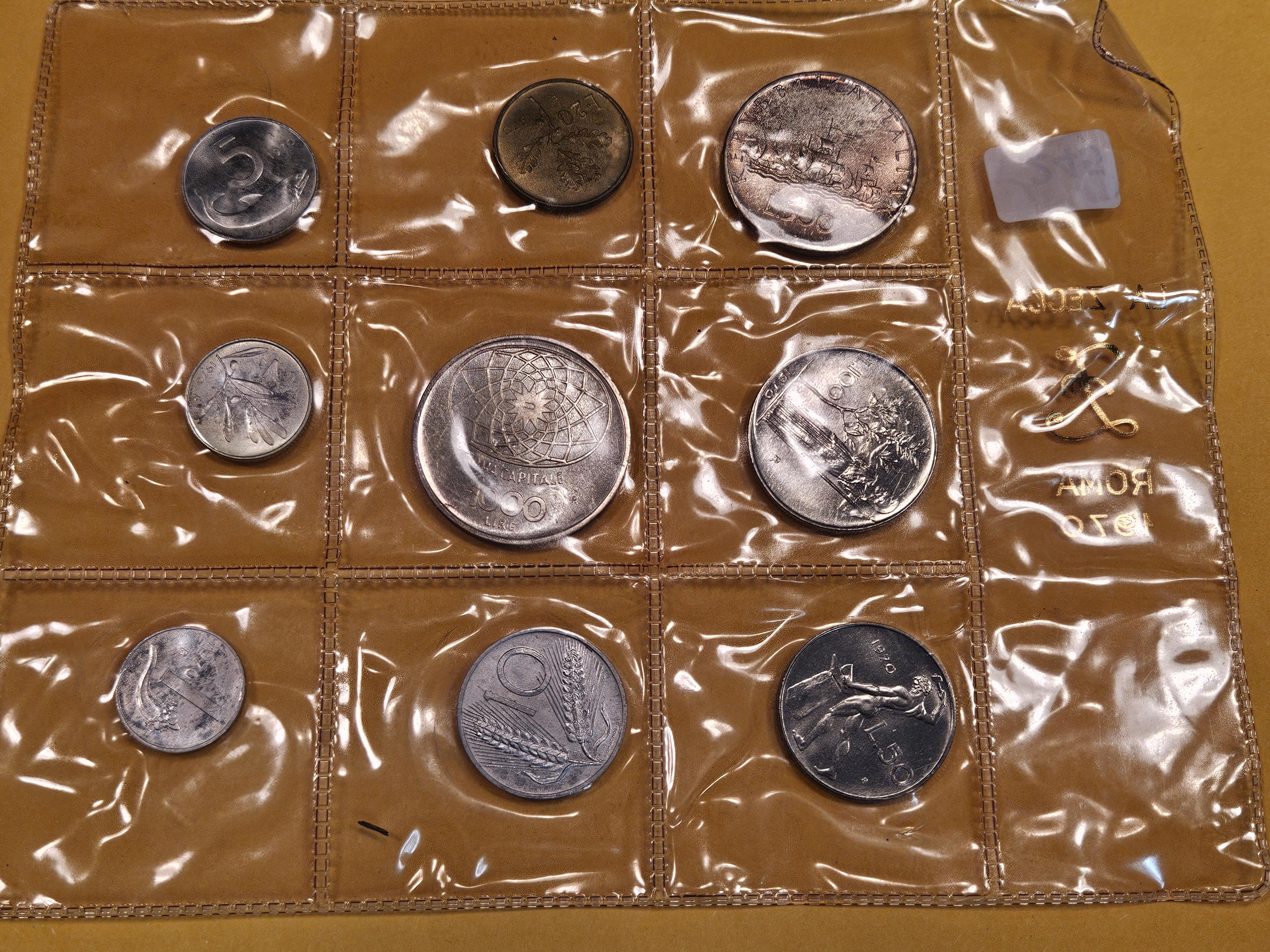 Purty, Brilliant Uncirculated 1970 Italian Coin Set