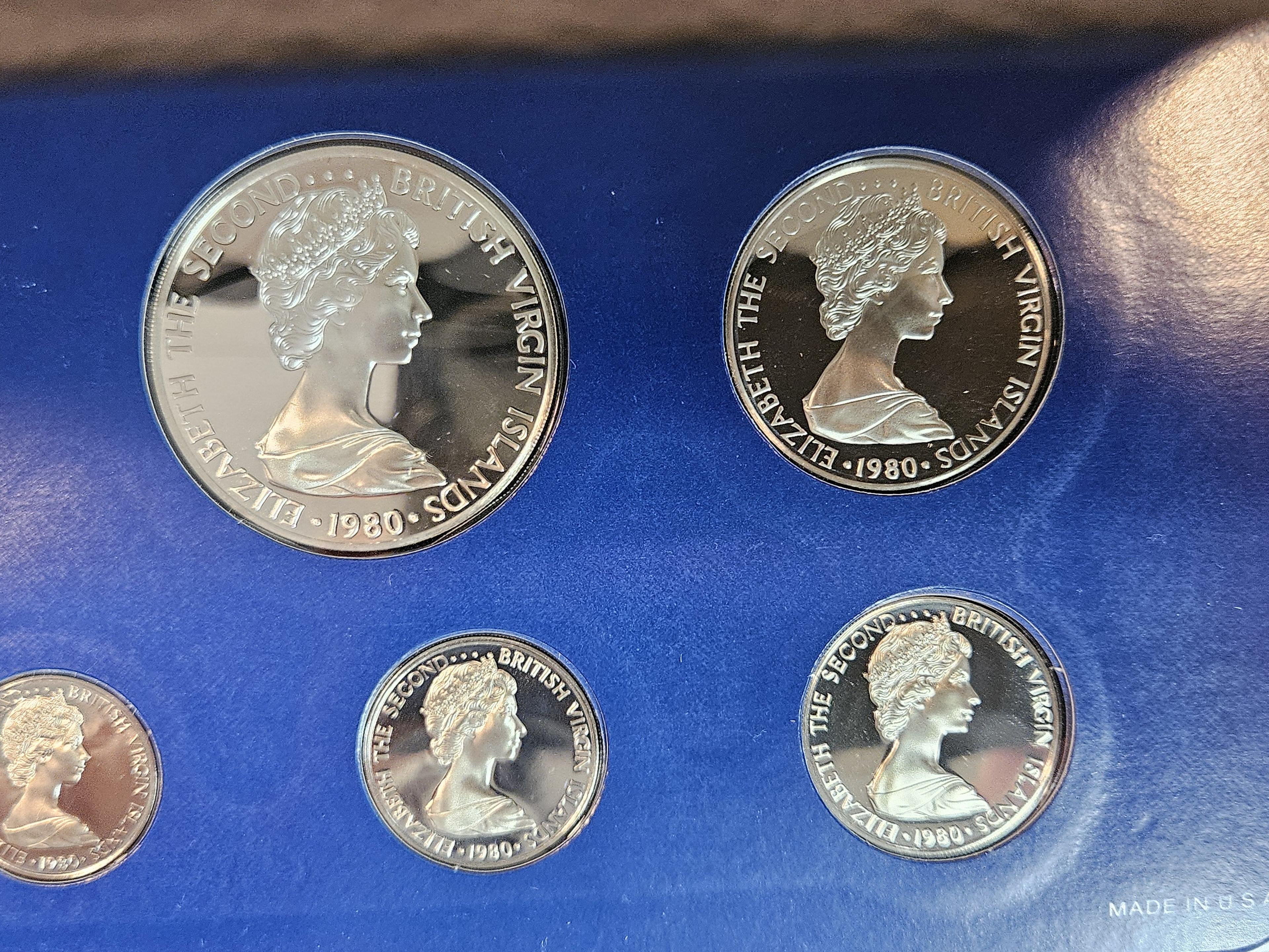 1980 British Virgin Islands 7-Coin Proof Deep Cameo Silver set