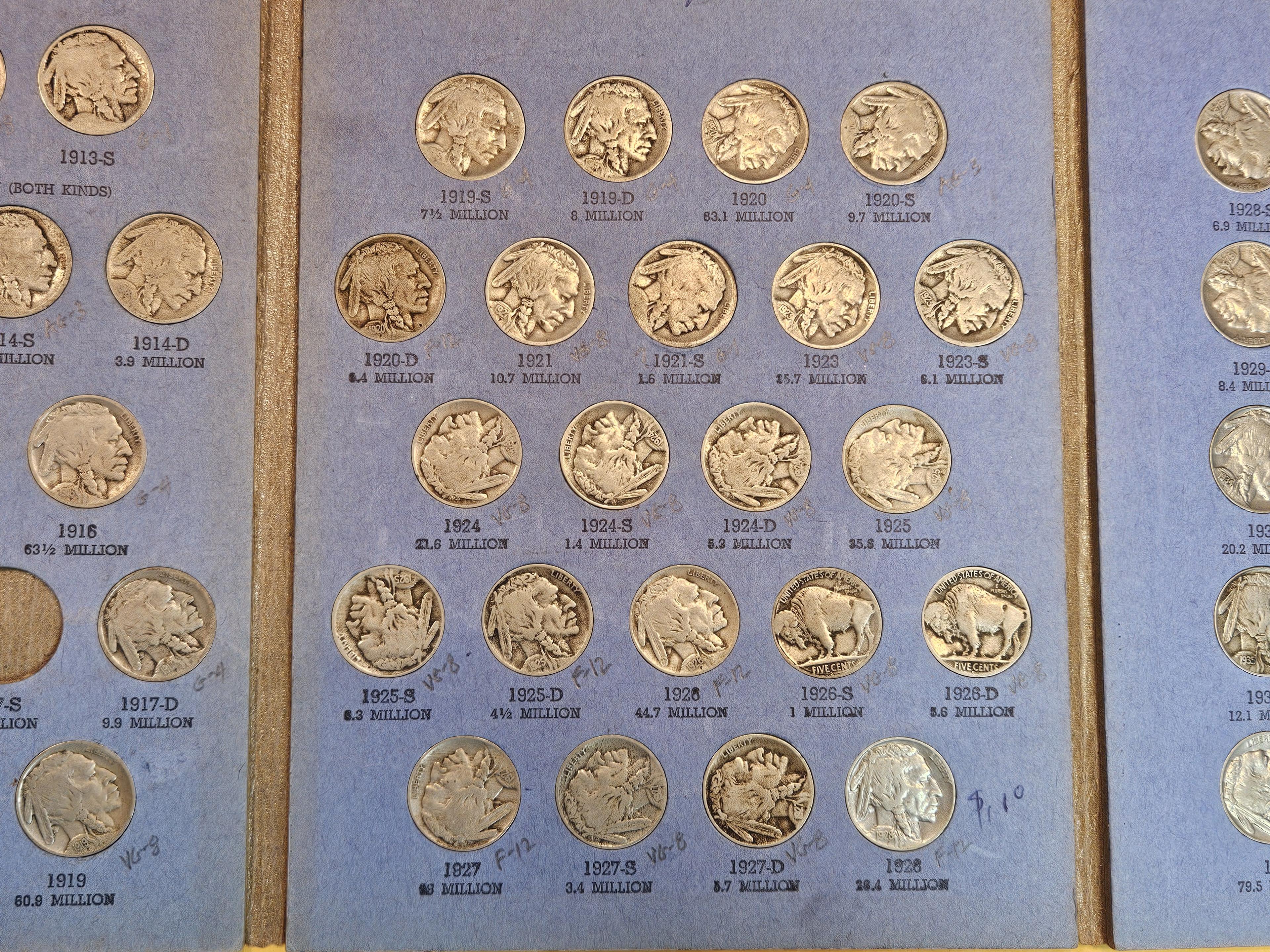 Mostly Complete Buffalo Nickel collection