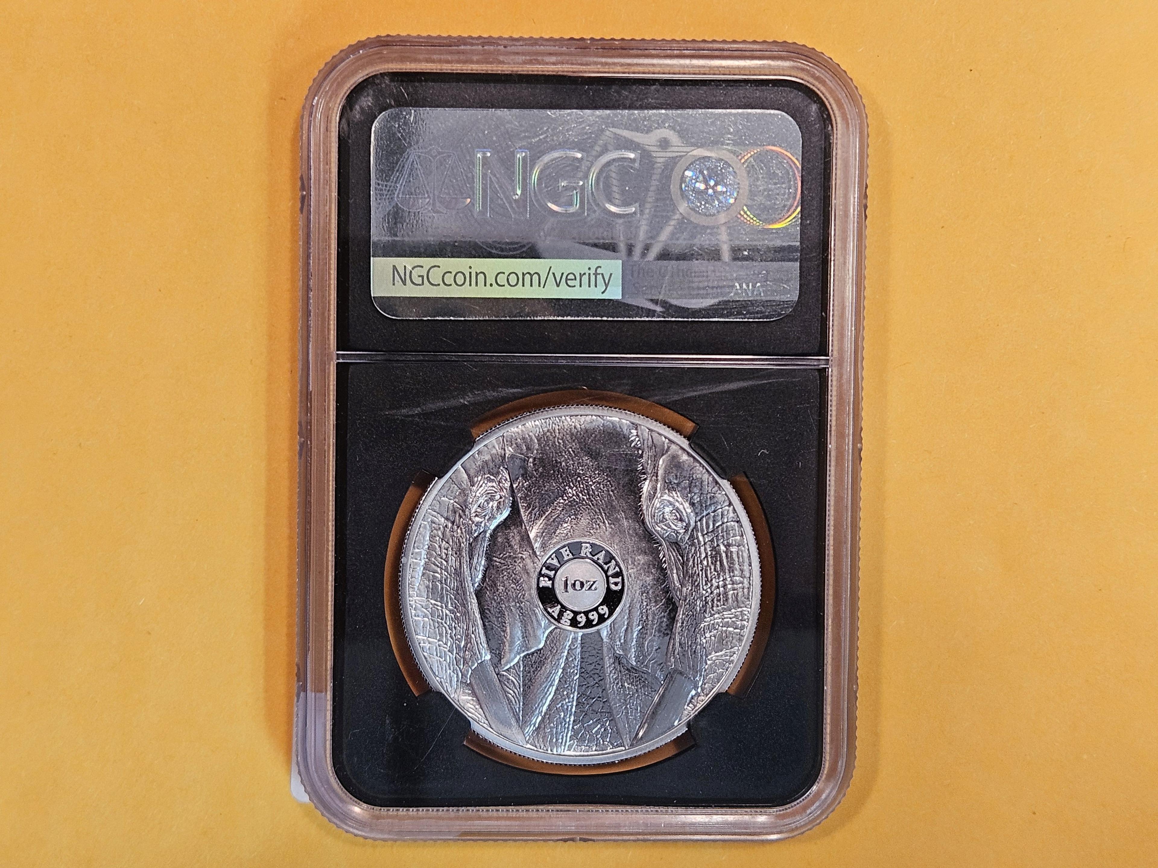 PERFECT! NGC 2021 South Africa Silver 5 Rand in Proof 70 Ultra Cameo