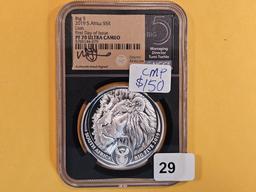 PERFECT! NGC 2019 South Africa Silver 5 Rand in Proof 70 Ultra Cameo