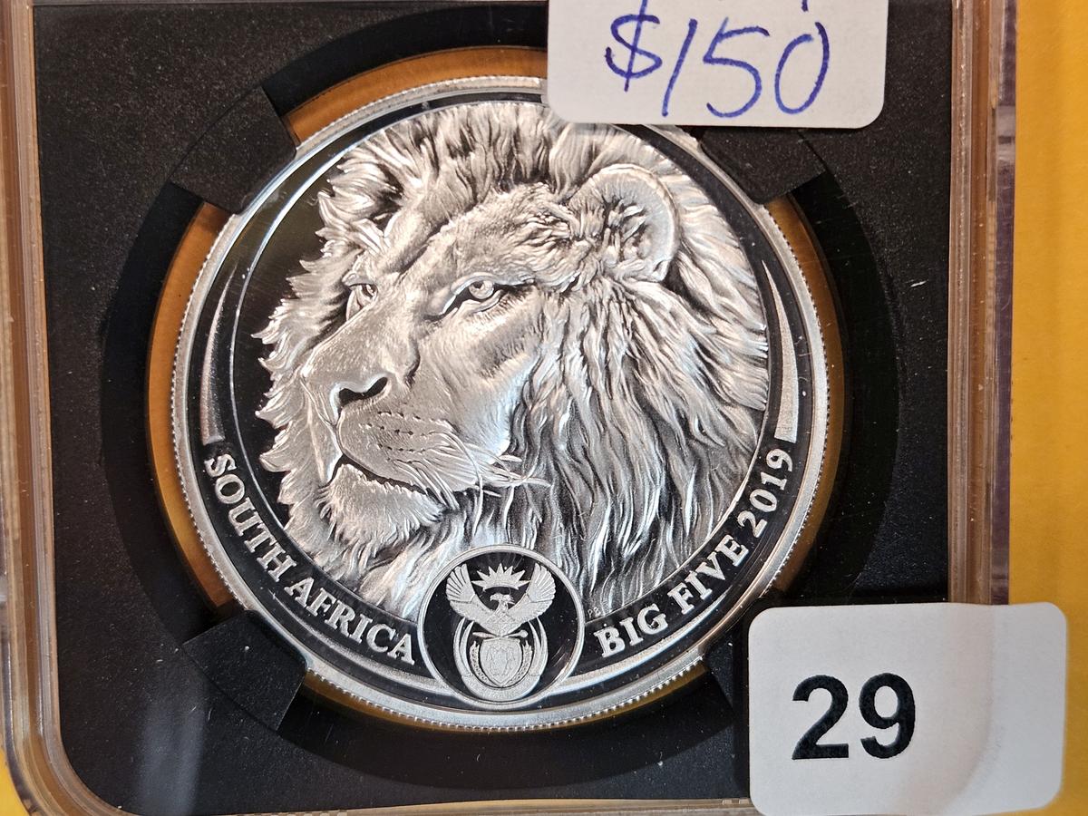 PERFECT! NGC 2019 South Africa Silver 5 Rand in Proof 70 Ultra Cameo