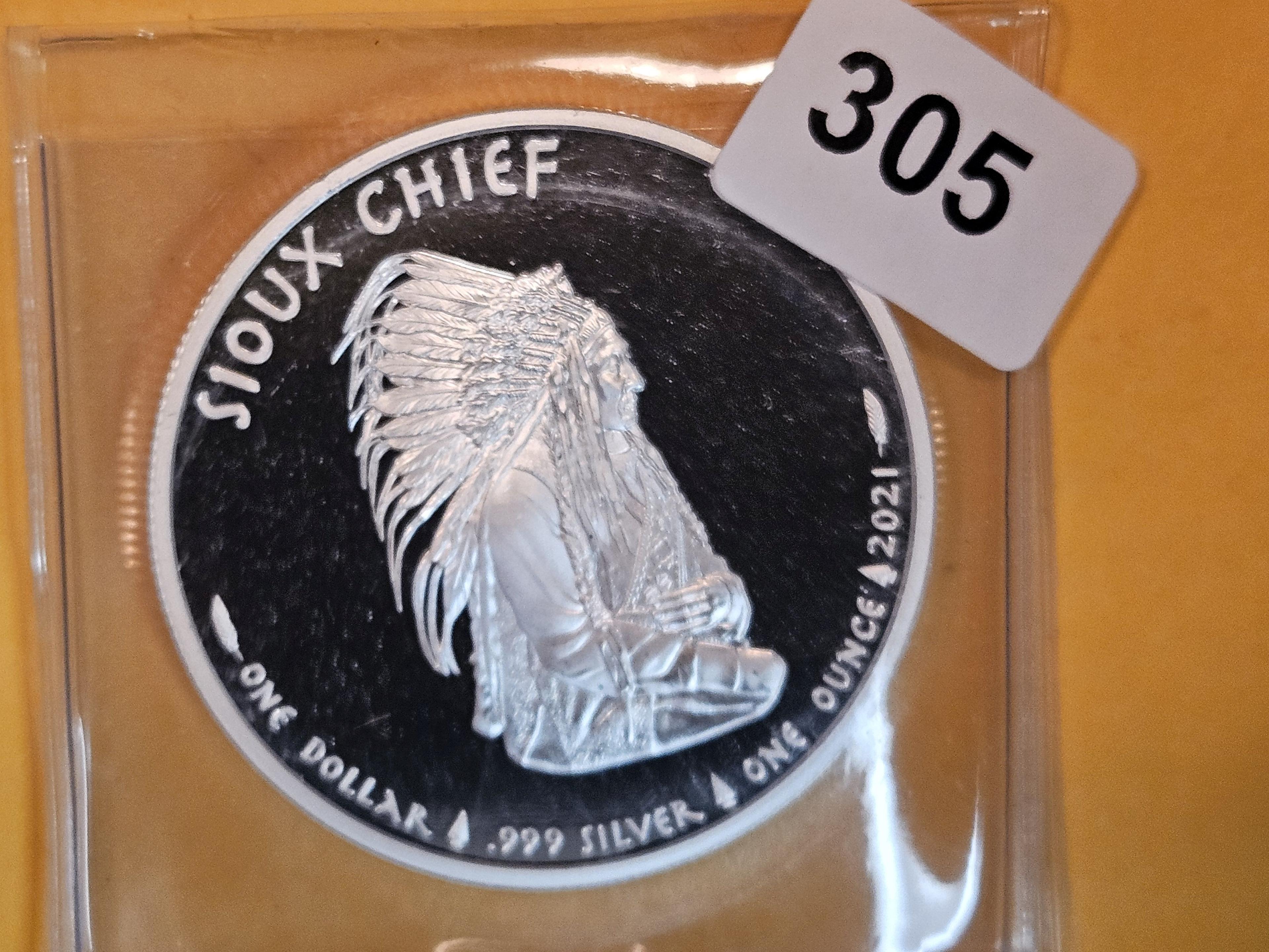 One Troy ounce .999 fine Proof Silver Art Round