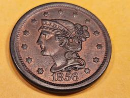 * 1856 Braided Hair Large Cent in Bright Red-Brown UNCIRCULATED!