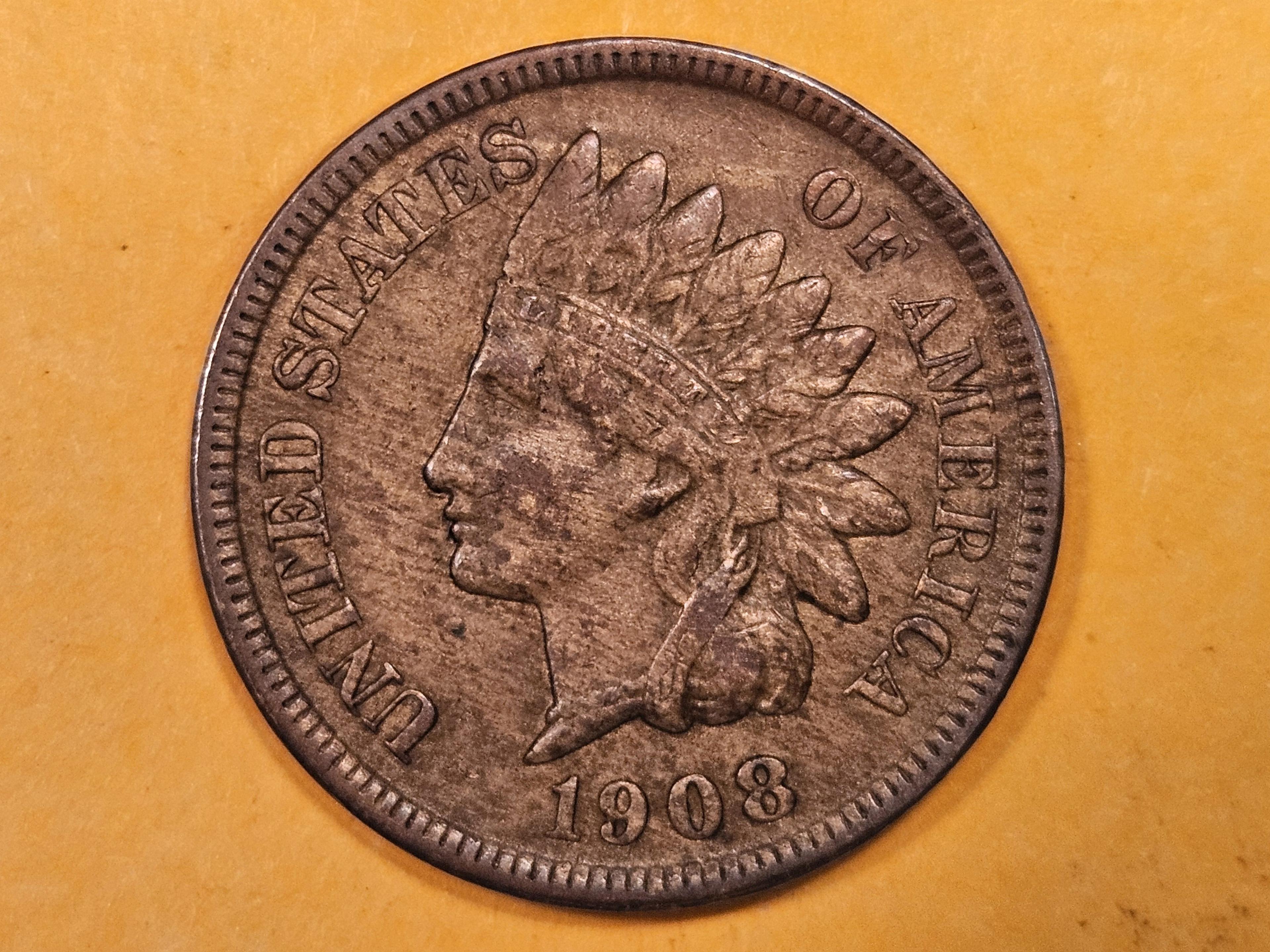 * Semi-key 1908-S Indian Cent in Very Fine - 30