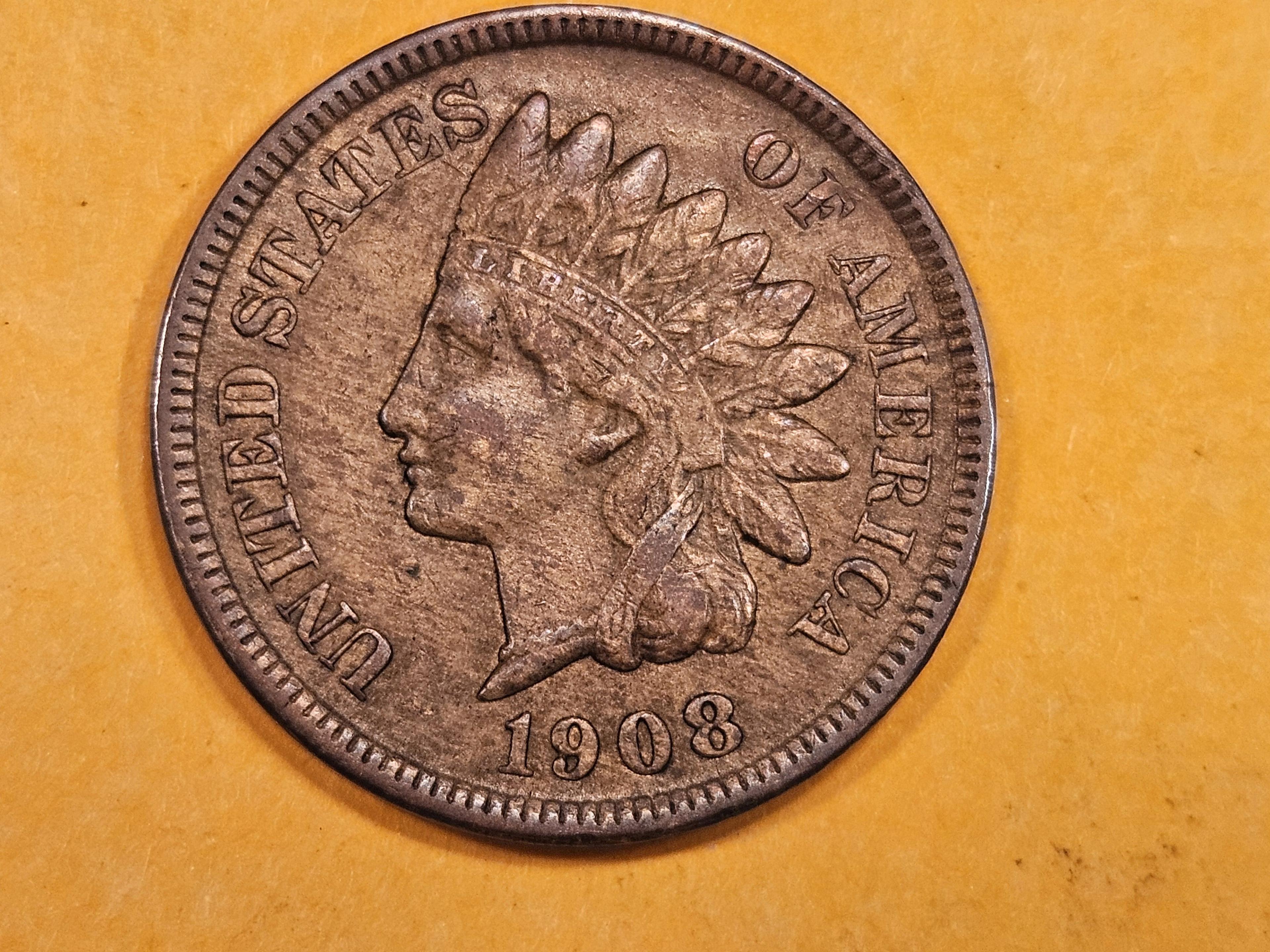 * Semi-key 1908-S Indian Cent in Very Fine - 30