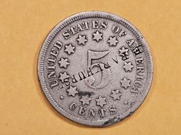 COUNTERSTAMP! Cool 1867 Shield Nickel