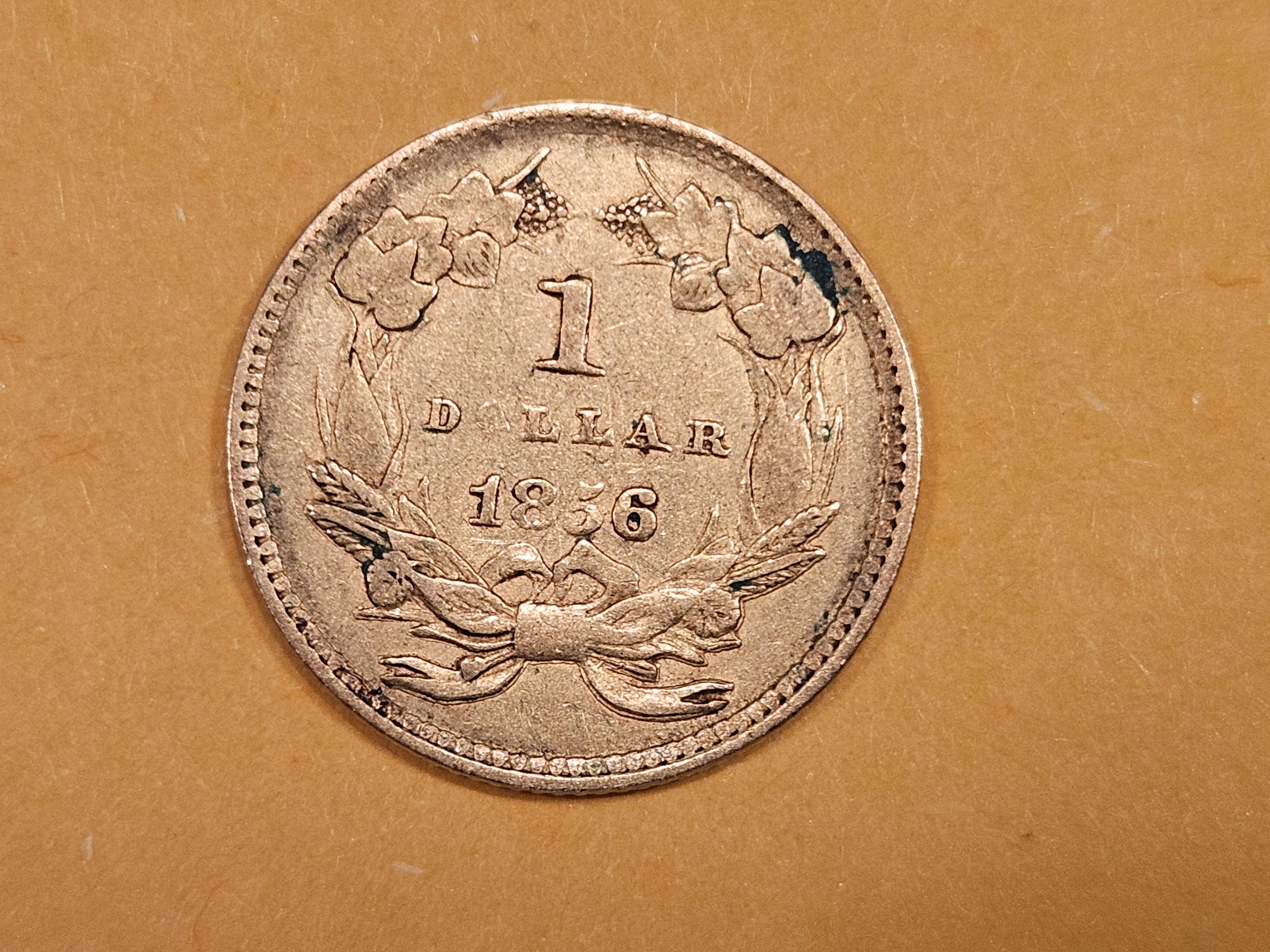 GOLD! Better Date 1856 Gold Type 3 Dollar