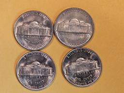 Four Choice to GEM Brilliant Uncirculated 1938-D Jefferson Nickels