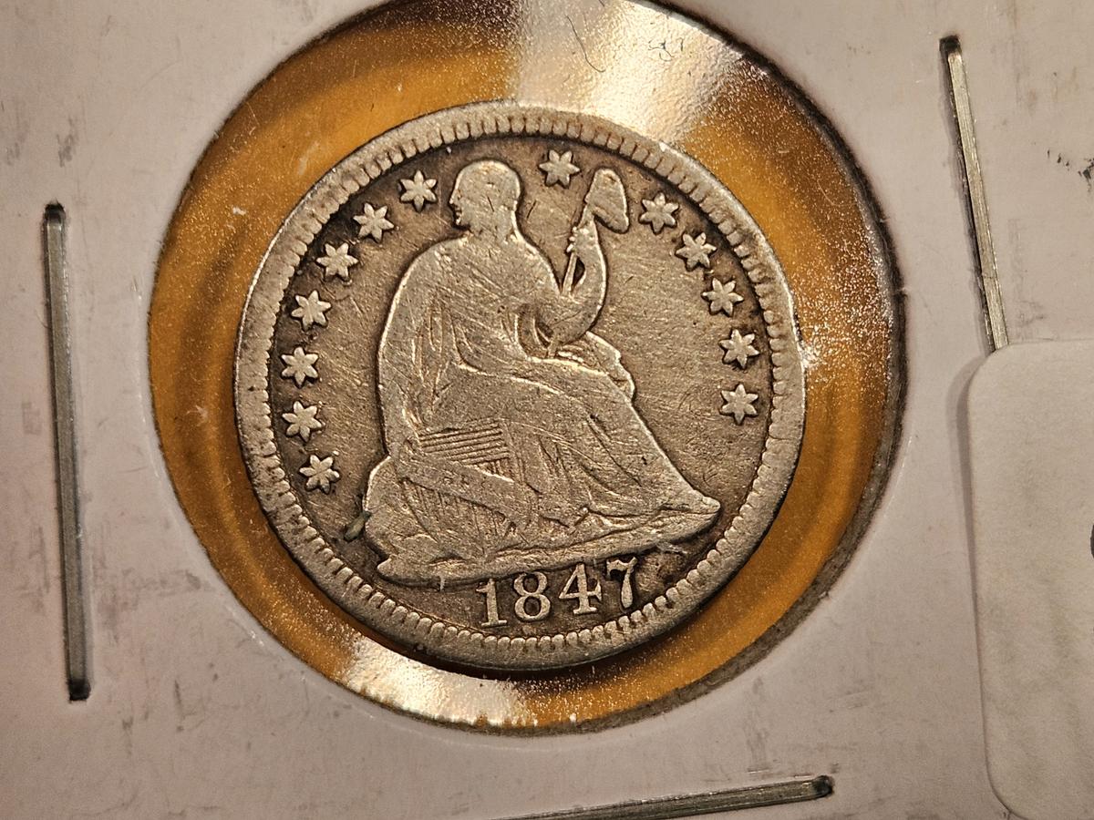 1847 Seated Liberty Half Dime