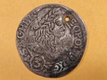 1666 Austria silver 3 kreuzer