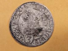 1665 Austria silver 3 kreuzer