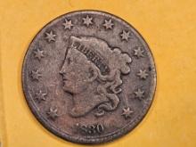 1830 Coronet Head Large Cent