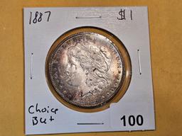 Choice Brilliant Uncirculated Plus 1887 Morgan Dollar