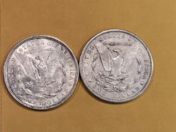 1921 and 1900 Morgan Dollars