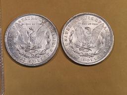 Two 1921 Morgan Dollars