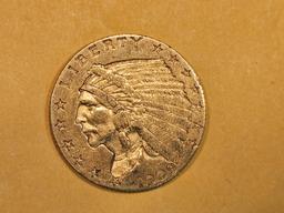 GOLD! About Uncirculated 1909 Gold Indian $2.5