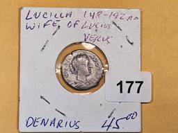 ANCIENT! Lucilla 148 - 192 AD silver denarius