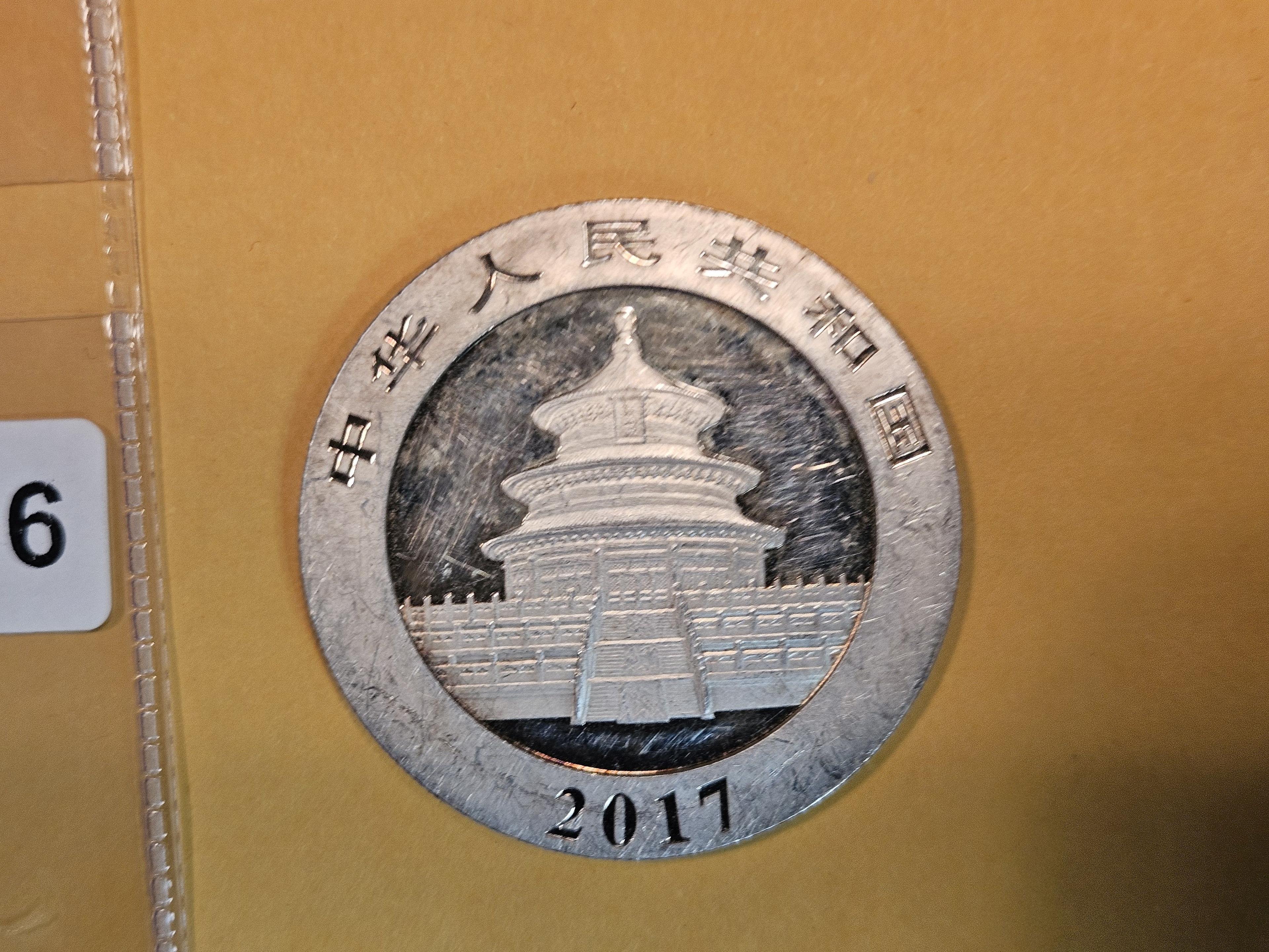 China 2017 silver 10 yuan