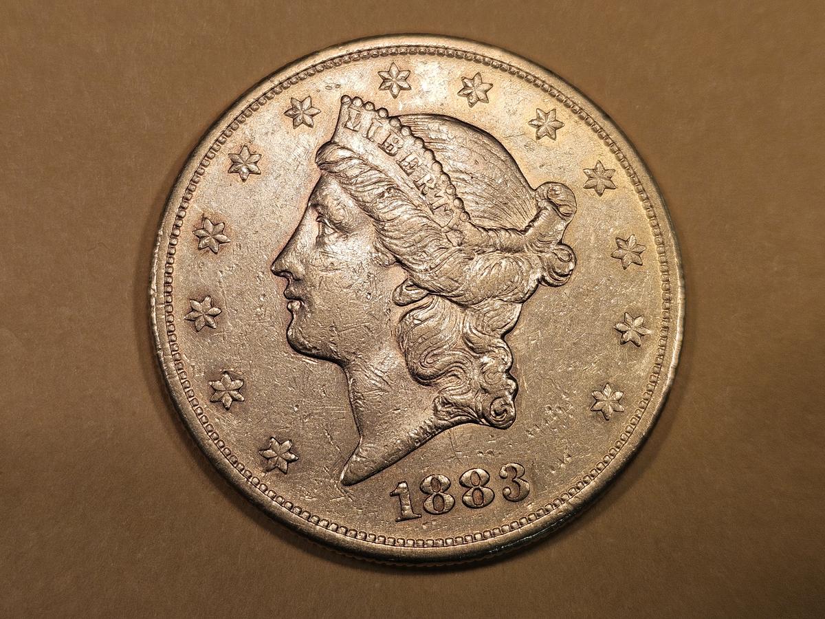 GOLD! Brilliant About Uncirculated plus 1883-S Liberty Head Gold Twenty Dollars