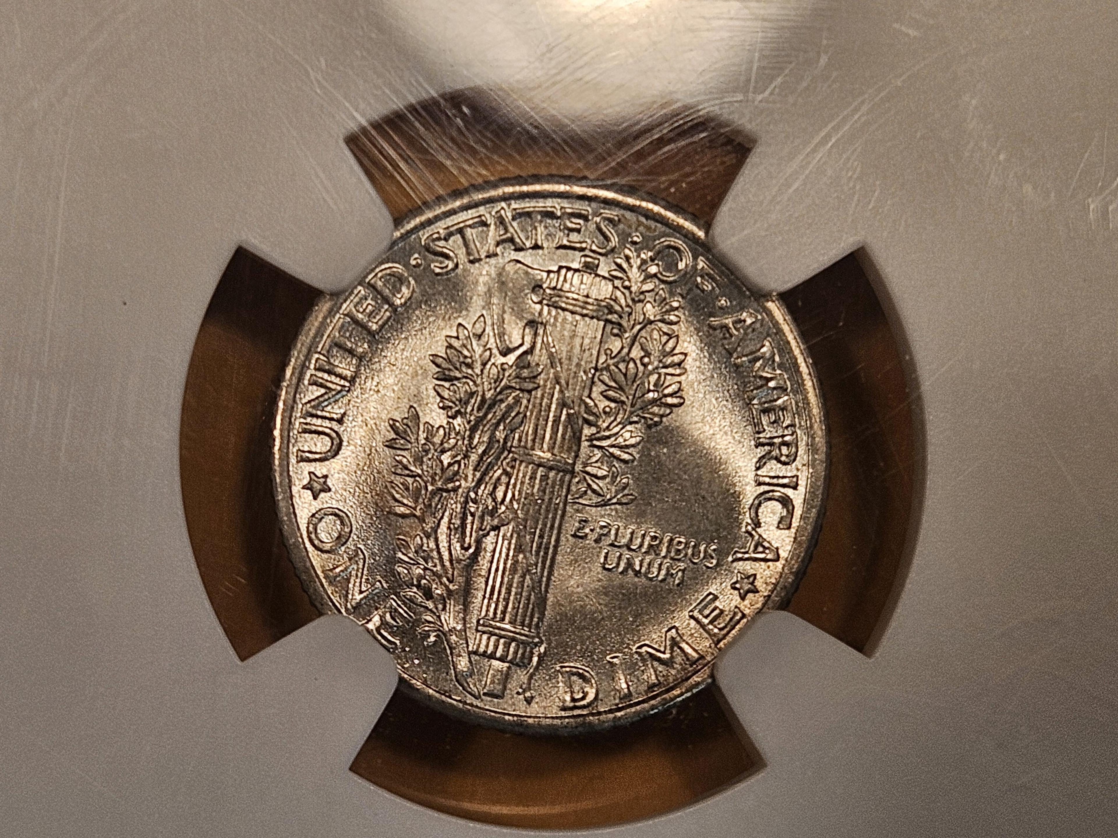 NGC 1936 Mercury Dime in Mint State 64 FB