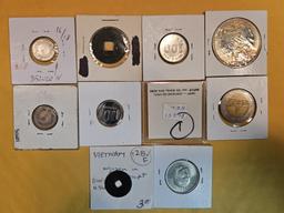 Ten fun mixed World Coins