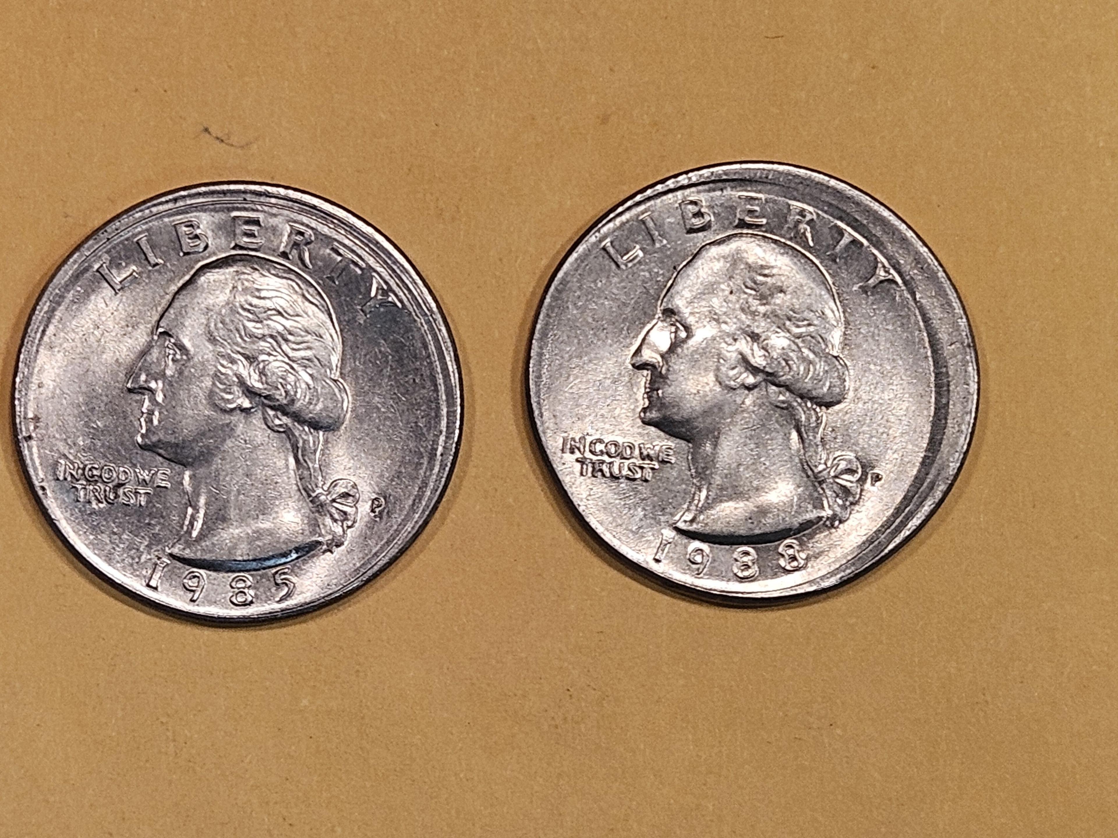 ERRORS! Two Brilliant Uncirculated Washington Quarters