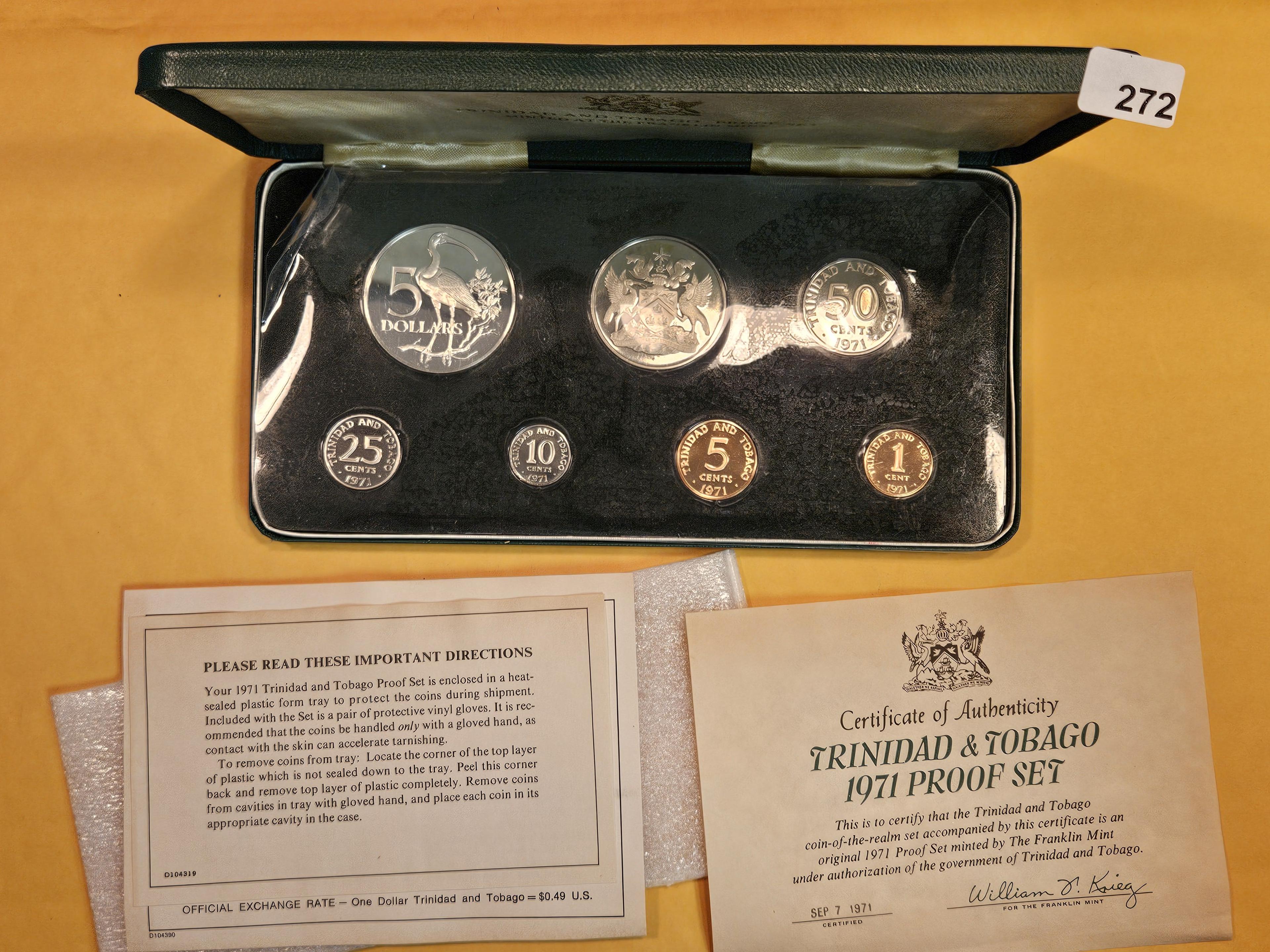 1971 Silver GEM Proof Deep Cameo Trinidad & Tobago 7-Coin Set