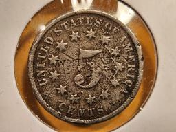 KEY DATE and Counterstamp 1871 Shield Nickel