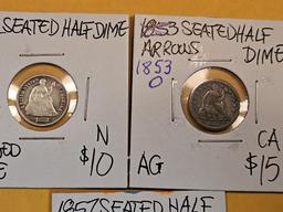 Three Seated Liberty Half-Dimes