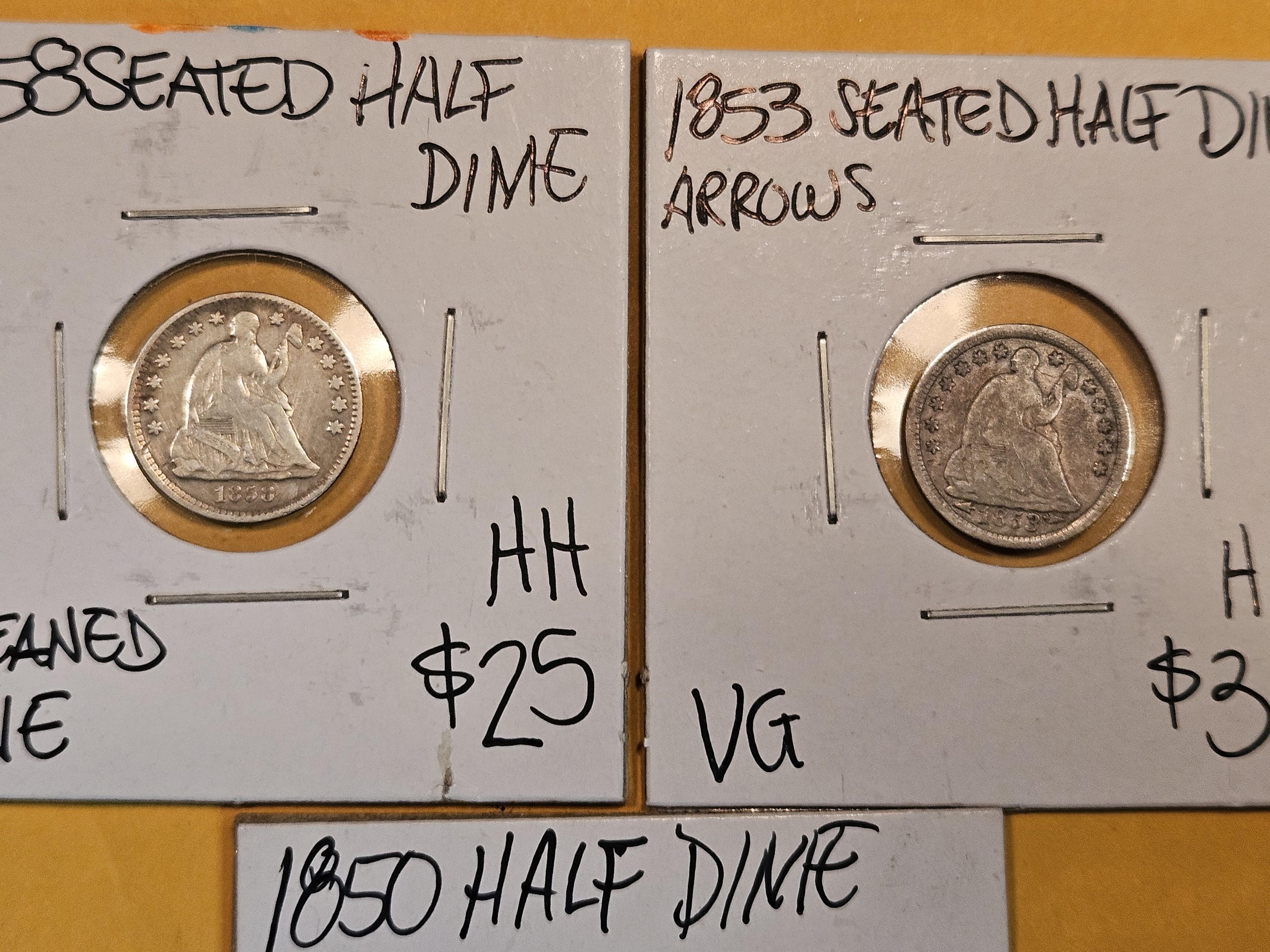 Three Seated Liberty Half-Dimes