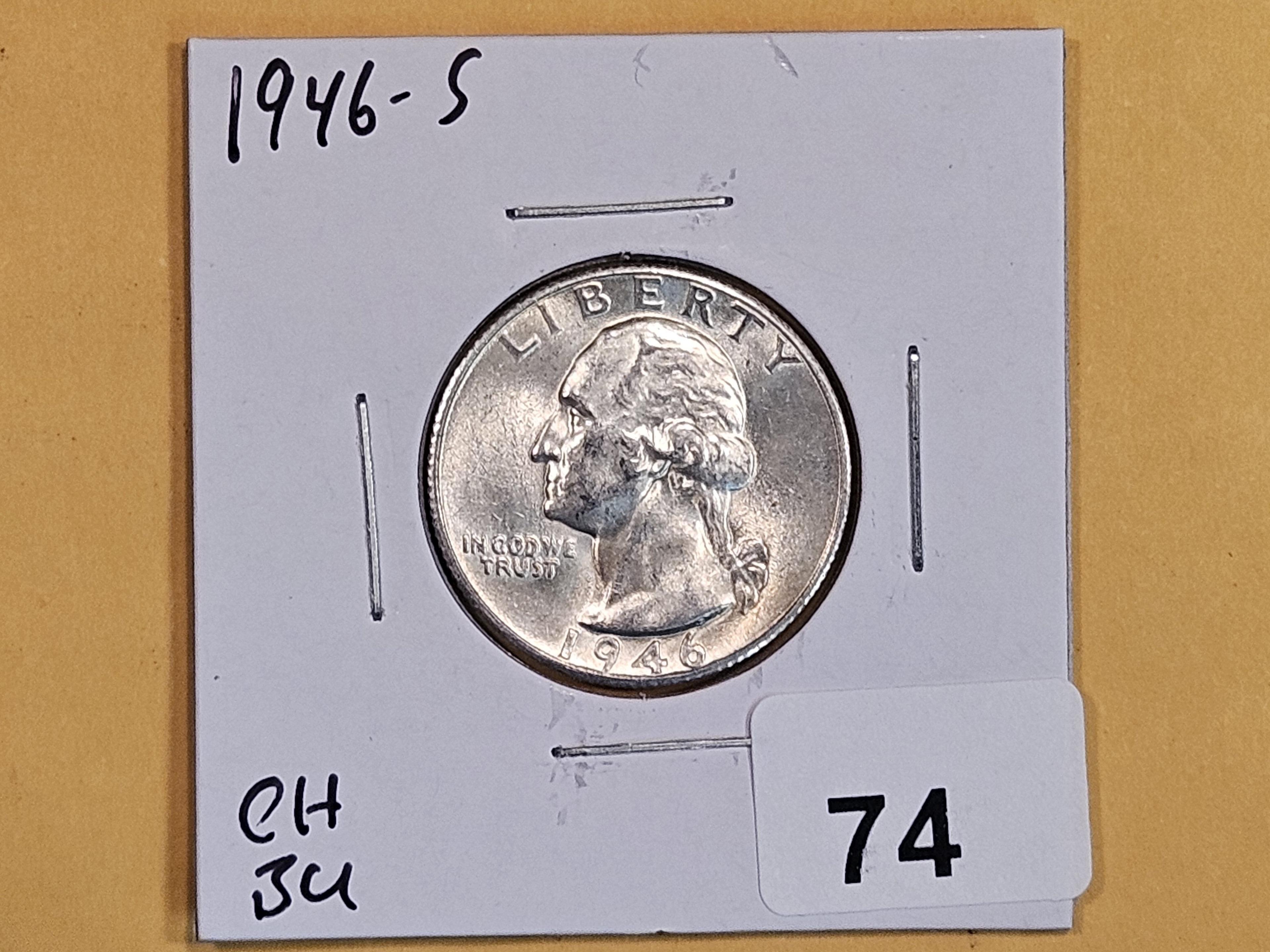 1946-S silver Washington Quarter
