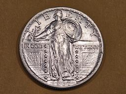 Brilliant About Uncirculated ++ 1917 Type 1 Standing Liberty Quarter