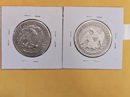 1871-S and 1855-O Seated Liberty Half Dollars