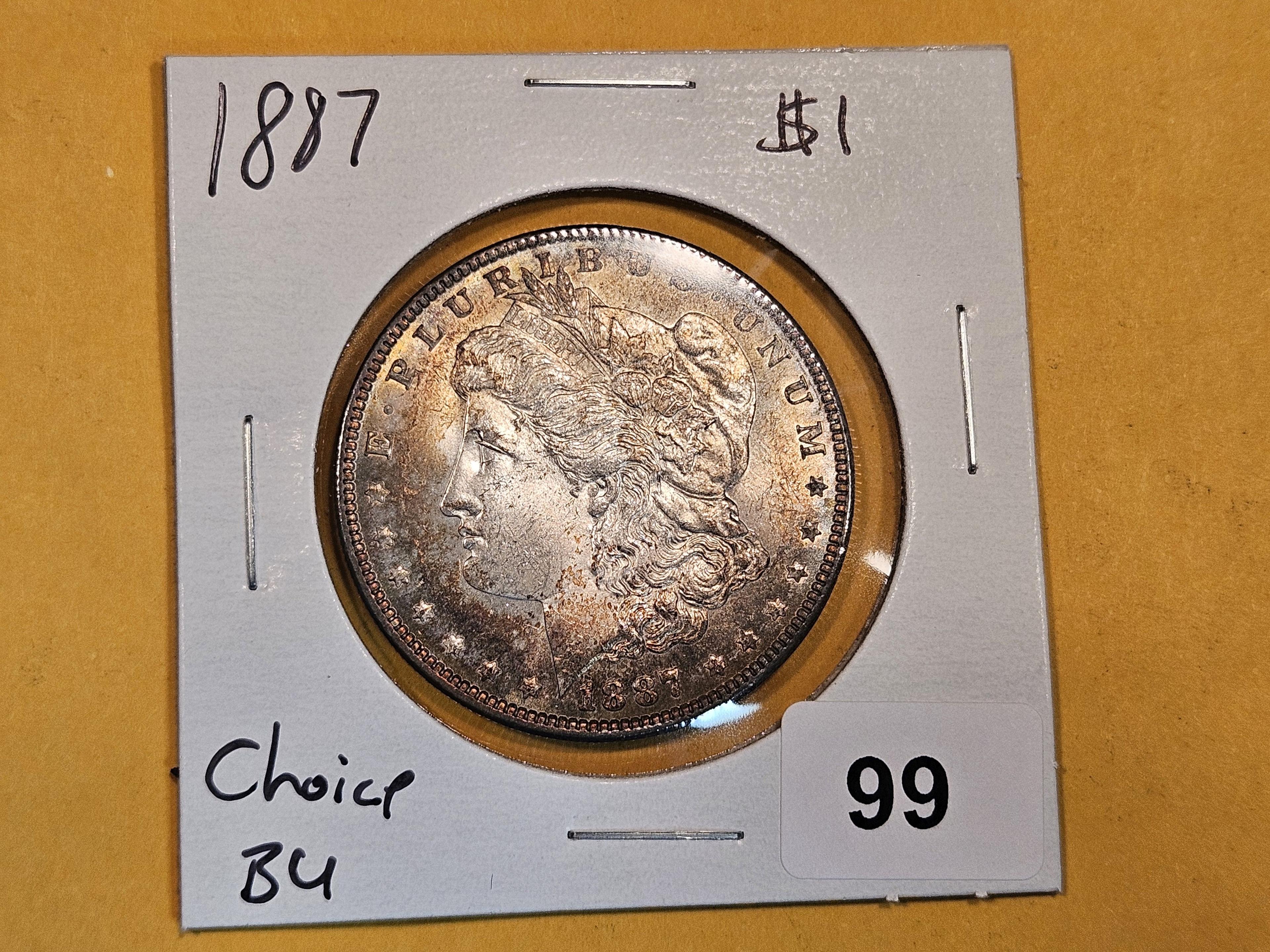 Choice Brilliant Uncirculated 1887 Morgan Dollar