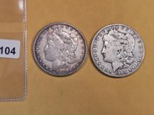 1888 and 1900-O Morgan dollars