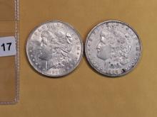 1921 and 1900 Morgan Dollars