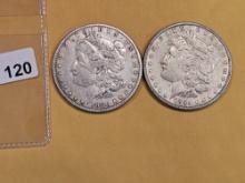 1880-O and 1884 Morgan Dollars